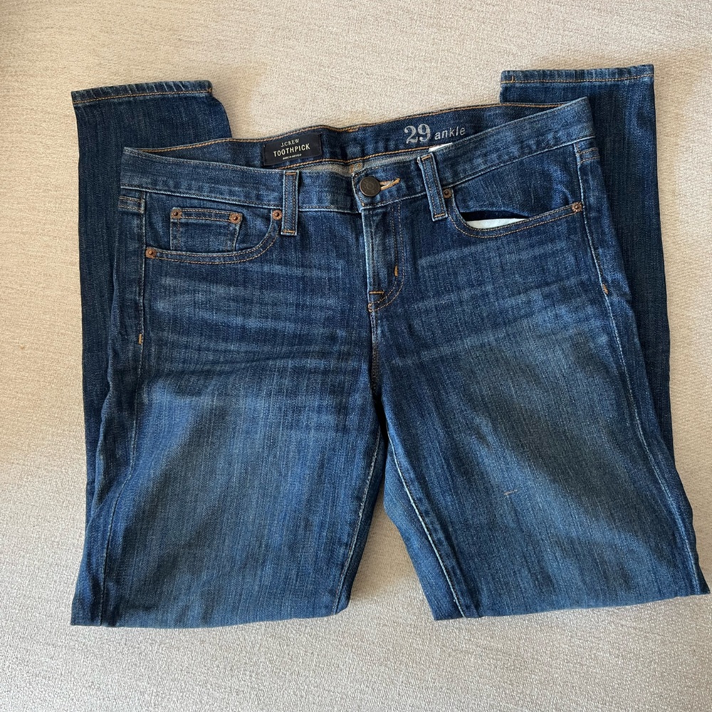 JCREW toothpick ankle jeans size 29 blue